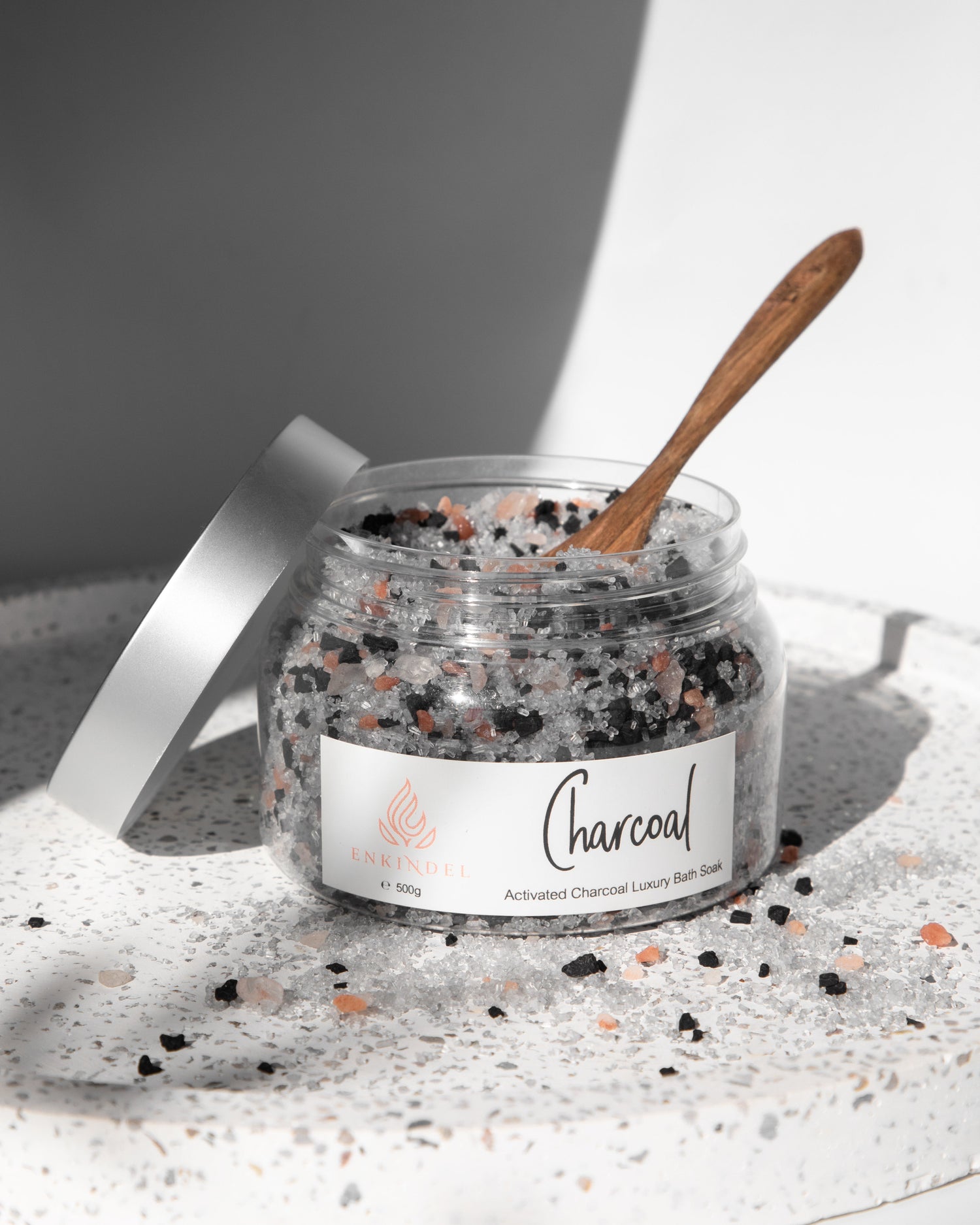 Charcoal infused bath soak